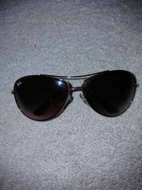 Ray-Ban Women's Gold Frame Aviator Sunglasses with Brown Lenses